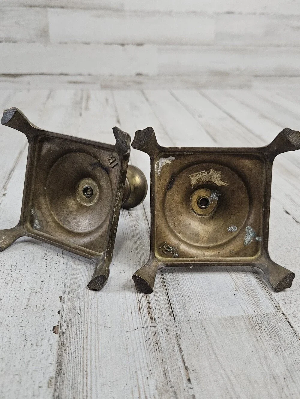 Pair Of Vintage Brass 3.75